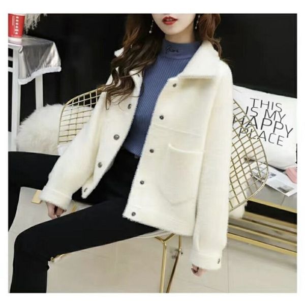 women sweater knit cardigans-coat thick and warm turn down neck pockets fashion spring winter 210427, White;black
women sweater knit cardigans-coat thick and warm turn down neck pockets fashion spring winter 210427, White;black