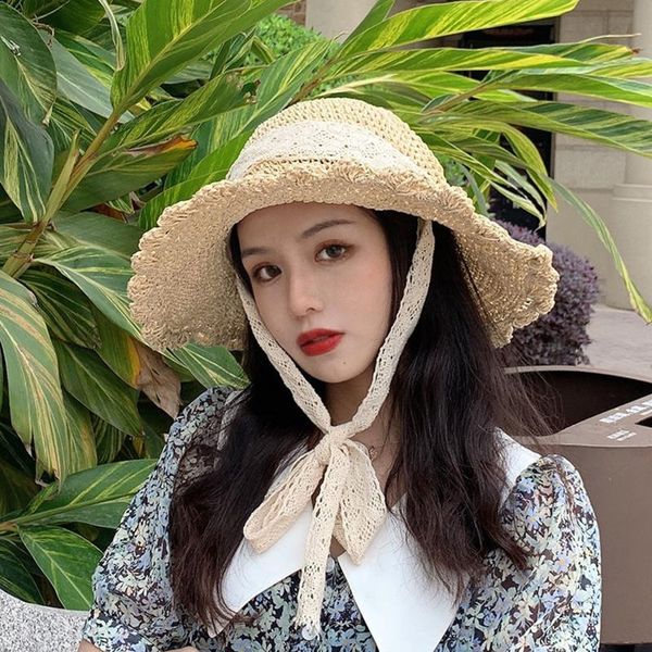 wide brim hats summer lace french straw hat female seaside fisherman sun outdoor protection dome cap beach caps t6, Blue;gray
wide brim hats summer lace french straw hat female seaside fisherman sun outdoor protection dome cap beach caps t6, Blue;gray