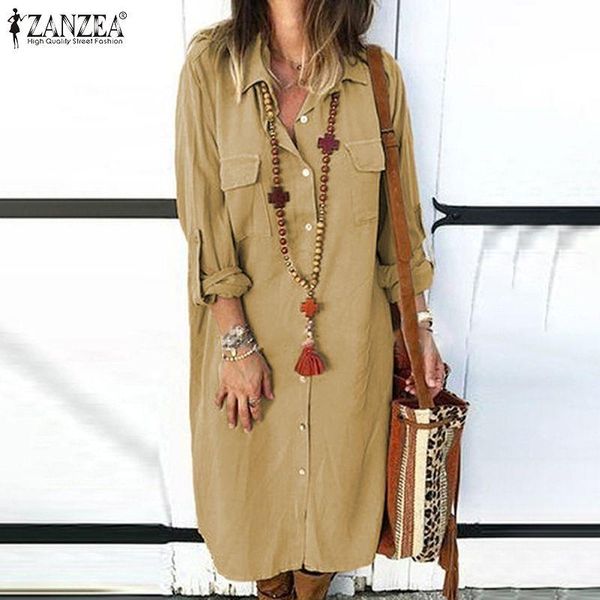casual dresses zanzea women long sleeve dress lapel solid shirt 2021 fashion autumn buttons office party vestidos plus size robe, Black;gray
casual dresses zanzea women long sleeve dress lapel solid shirt 2021 fashion autumn buttons office party vestidos plus size robe, Black;gray