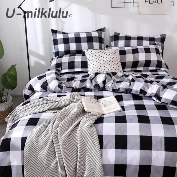 grid printed bedding set nordic sheet gray black duvet cover single double king size elastic bed pillowcases 4pcs sets
grid printed bedding set nordic sheet gray black duvet cover single double king size elastic bed pillowcases 4pcs sets