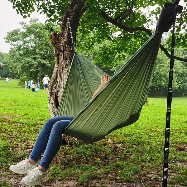 camp furniture camping hammock double & single portable hammocks with 2 tree straps, lightweight nylon parachute for backpacking
camp furniture camping hammock double & single portable hammocks with 2 tree straps, lightweight nylon parachute for backpacking