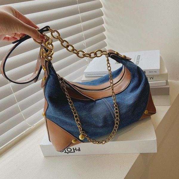 evening bags fashion design denim splicing pu leather small half-moon shoulder for women 2021 winter female chain handbags and purses
evening bags fashion design denim splicing pu leather small half-moon shoulder for women 2021 winter female chain handbags and purses