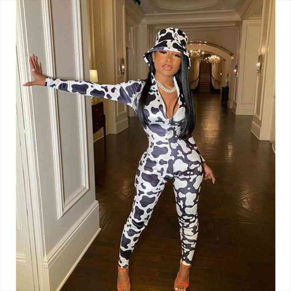 club cow print color black jumpsuits women spandex long sleeve bodycon rompers one piece outfits, Black;white
club cow print color black jumpsuits women spandex long sleeve bodycon rompers one piece outfits, Black;white