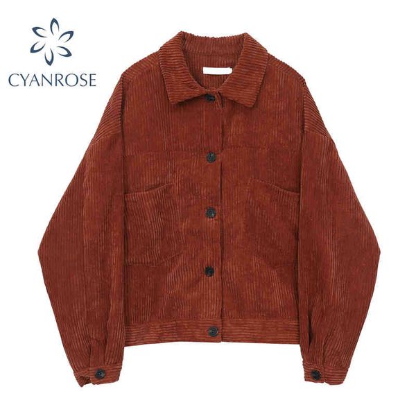 3 colors corduroy crop jacket and coat women spring long sleeve single breasted lapel stylish chic loose korean outerwear 210417, Black;brown
3 colors corduroy crop jacket and coat women spring long sleeve single breasted lapel stylish chic loose korean outerwear 210417, Black;brown