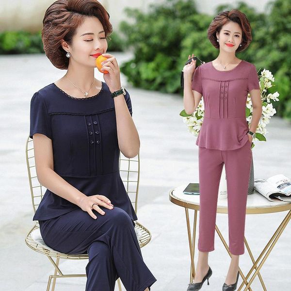 women's tracksuits 2021 solid color all-match comfortable casual two-piece set summer short-sleeved shirt + nine pants sweat suits, Gray
women's tracksuits 2021 solid color all-match comfortable casual two-piece set summer short-sleeved shirt + nine pants sweat suits, Gray