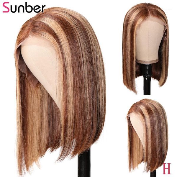sunber highlight short bob lace frontal wig 13x4 150 %density remy natural hairline pre-plucked ombre peruvian wig1, Black;brown
sunber highlight short bob lace frontal wig 13x4 150 %density remy natural hairline pre-plucked ombre peruvian wig1, Black;brown