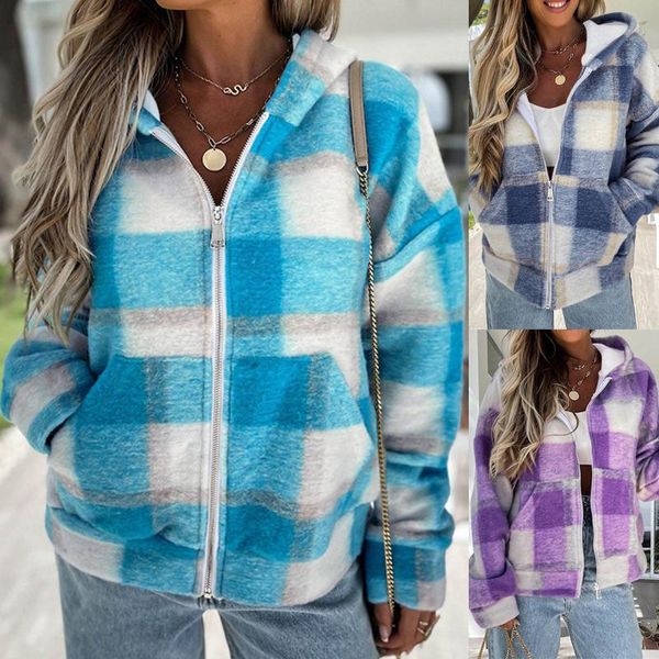 women's jackets women hoodie jacket plaid printing long sleeve zip-up sweatshirt coat autumn winter female hooded drop, Black;brown
women's jackets women hoodie jacket plaid printing long sleeve zip-up sweatshirt coat autumn winter female hooded drop, Black;brown