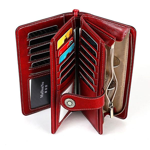 wallets leather wallet 2021 style retro women's long rfid multi-functional clutch bag, Red;black
wallets leather wallet 2021 style retro women's long rfid multi-functional clutch bag, Red;black