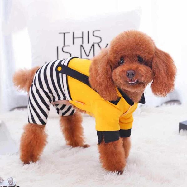 dog apparel pet products cat clothes autumn winter four feet stripped puppy fashion clothing yellow blue jumpsuit
dog apparel pet products cat clothes autumn winter four feet stripped puppy fashion clothing yellow blue jumpsuit