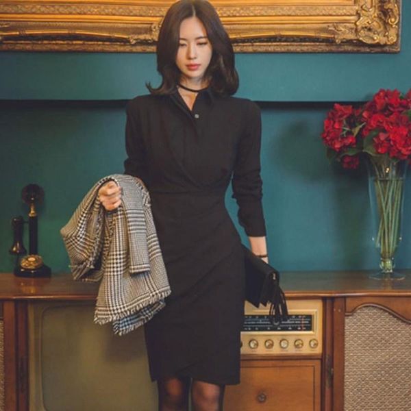 casual dresses 2021 ladies solid color slim collar pleated irregular dress black bag hip fashion elegant retro sexy, Black;gray
casual dresses 2021 ladies solid color slim collar pleated irregular dress black bag hip fashion elegant retro sexy, Black;gray