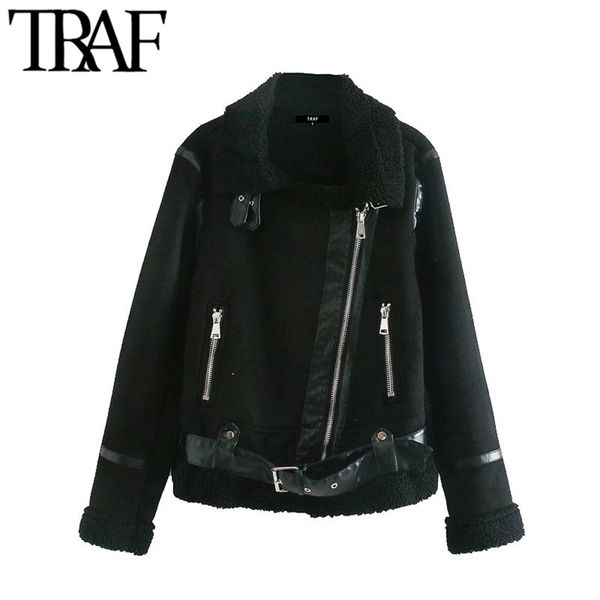 women fashion winter thick warm faux fur jacket coat vintage long sleeve pockets female outerwear chic 210507, Black;brown
women fashion winter thick warm faux fur jacket coat vintage long sleeve pockets female outerwear chic 210507, Black;brown