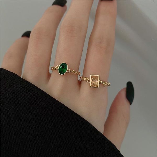 cluster rings lovoacc minimalist retro oval rectangle green color cz stone for women gold linked chain ring vintage accessories, Golden;silver
cluster rings lovoacc minimalist retro oval rectangle green color cz stone for women gold linked chain ring vintage accessories, Golden;silver