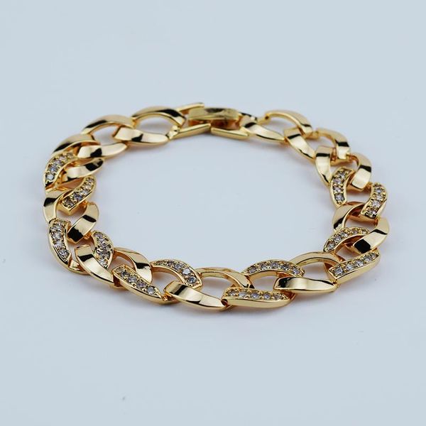link, chain woman 19cm length 10mm width yellow gold color circle link white natural hao stone gift jewelry bracelet, Black 
link, chain woman 19cm length 10mm width yellow gold color circle link white natural hao stone gift jewelry bracelet, Black