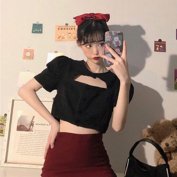 women's blouses & shirts blouse women shirt summer pierced black short-sleeved for blusas mujer de moda, White
women's blouses & shirts blouse women shirt summer pierced black short-sleeved for blusas mujer de moda, White