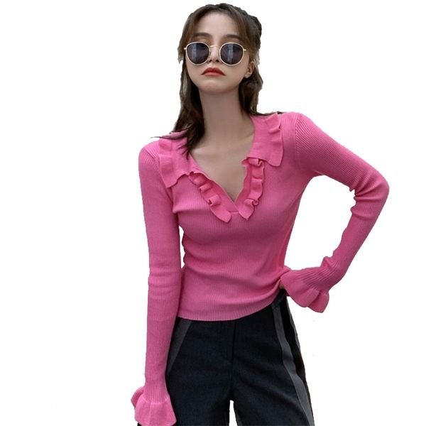 women's spring autumn sweater french retro v-neck thin ruffled slim and versatile long-sleeved knitted ll739 210506, White
women's spring autumn sweater french retro v-neck thin ruffled slim and versatile long-sleeved knitted ll739 210506, White