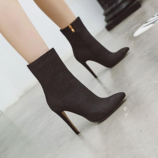 boots autumn elegant pointed thin high heels short comfortable temperament fashionable women's, Black
boots autumn elegant pointed thin high heels short comfortable temperament fashionable women's, Black