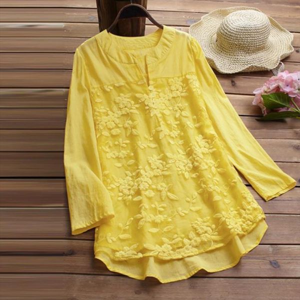 and cotton linen women blouses party v neck long sleeve embroidery blouse plus size summer casual tunic, White
and cotton linen women blouses party v neck long sleeve embroidery blouse plus size summer casual tunic, White