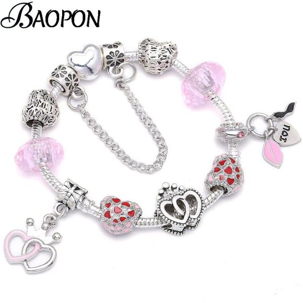 charm bracelets baopon fashion heart to charms bracelet with crystal glass beads snake chain fine for women pulseira jewelry, Golden;silver
charm bracelets baopon fashion heart to charms bracelet with crystal glass beads snake chain fine for women pulseira jewelry, Golden;silver