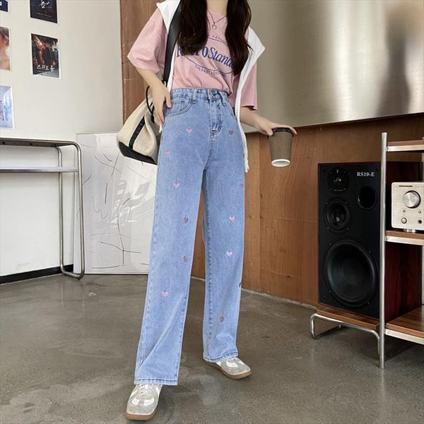 fashion love embroidery streetwear vintage womens jeans high waist wide leg pants blue casual girl student denim trouser
fashion love embroidery streetwear vintage womens jeans high waist wide leg pants blue casual girl student denim trouser