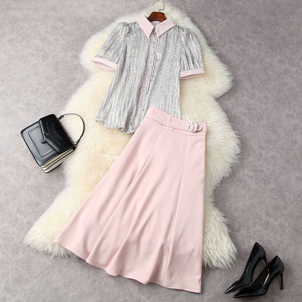 two piece dress summer short sleeve lapel neck pink striped single-breasted blouse + mid-calf skirt suits 2 s set 21a122056 0xtz, White
two piece dress summer short sleeve lapel neck pink striped single-breasted blouse + mid-calf skirt suits 2 s set 21a122056 0xtz, White