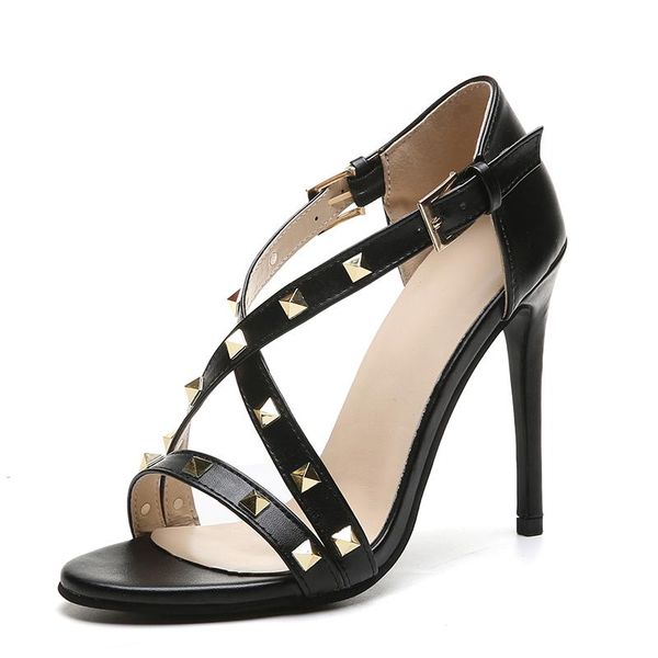 sandals ankle-wrap women summer open toe stiletto high heels rivets stripper shoes female s258, Black
sandals ankle-wrap women summer open toe stiletto high heels rivets stripper shoes female s258, Black