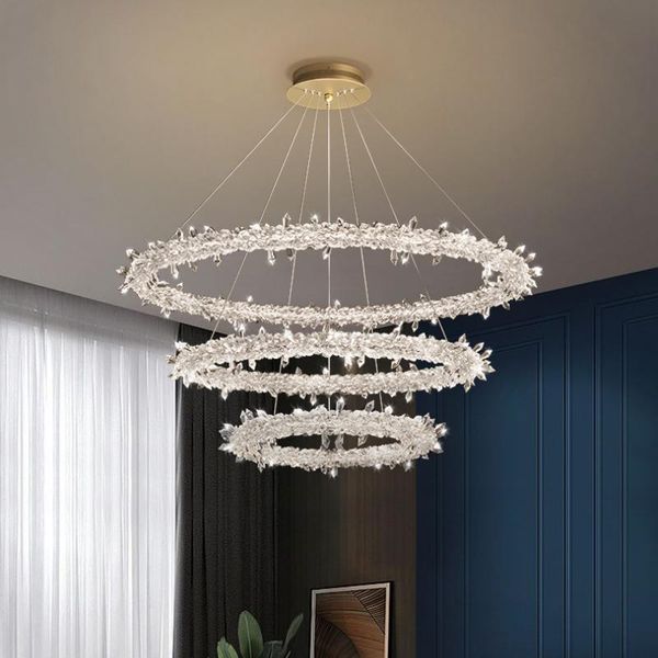 pendant lamps modern simple ring crystal chandelier, living room lighting, creative dining lamp, light luxury northern european led
pendant lamps modern simple ring crystal chandelier, living room lighting, creative dining lamp, light luxury northern european led