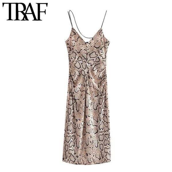 women fashion snake print midi dress vintage backless zipper thin straps female dresses vestidos mujer 210507, Black;gray
women fashion snake print midi dress vintage backless zipper thin straps female dresses vestidos mujer 210507, Black;gray