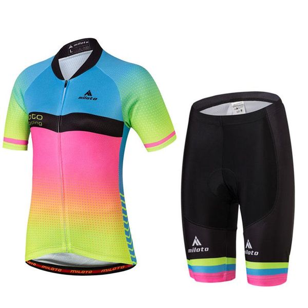 miloto women's short sleeve cycling jersey with shorts - rainbow plus size bike jersey, reflective strips, sweat-wicking spandex racing, Black;blue
miloto women's short sleeve cycling jersey with shorts - rainbow plus size bike jersey, reflective strips, sweat-wicking spandex racing, Black;blue