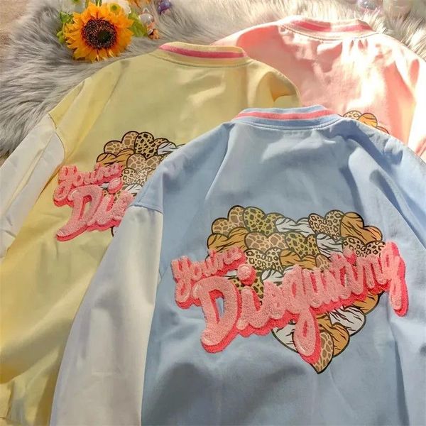 women's jackets autumn jacket female korean kawaii casual cute letter embroidery long sleeve outerwear harajuku hip-hop baseball unifor, Black;brown
women's jackets autumn jacket female korean kawaii casual cute letter embroidery long sleeve outerwear harajuku hip-hop baseball unifor, Black;brown