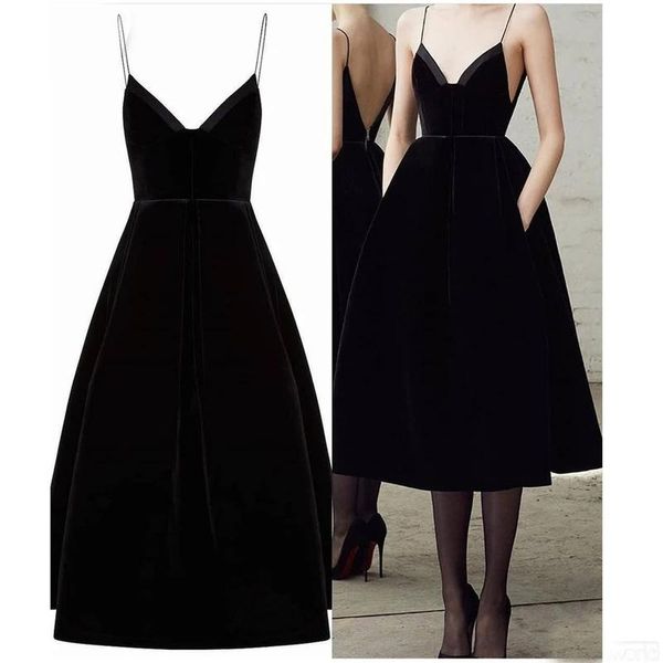 party dresses simple black short homecoming 2021 v neck spaghetti straps tea length prom dress with pockets cocktail gowns, White;black
party dresses simple black short homecoming 2021 v neck spaghetti straps tea length prom dress with pockets cocktail gowns, White;black