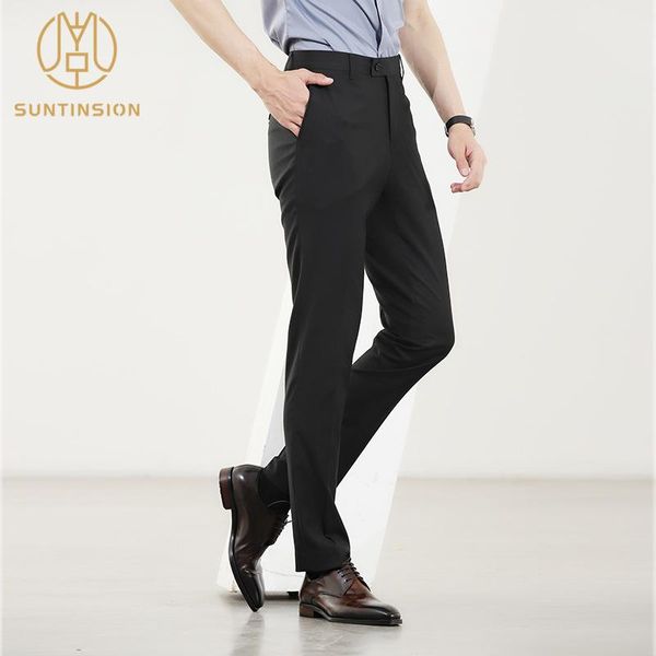 men's pants summer business casual suit light color spinning trousers korean slim professional, Black
men's pants summer business casual suit light color spinning trousers korean slim professional, Black