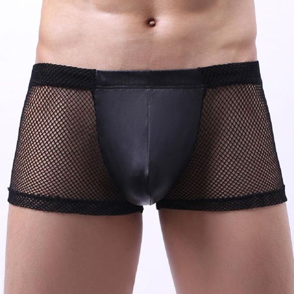underpants men large mesh leather boxer shorts fine low waist breathable briefs see through gays clothes sissy panties, Black;white
underpants men large mesh leather boxer shorts fine low waist breathable briefs see through gays clothes sissy panties, Black;white
