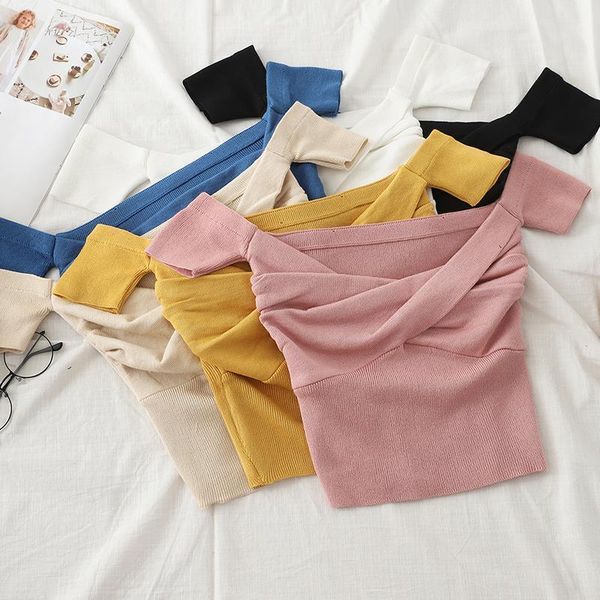 off shoulder solid pleated women sweaters crop small size highstreet summer for, White;black
off shoulder solid pleated women sweaters crop small size highstreet summer for, White;black
