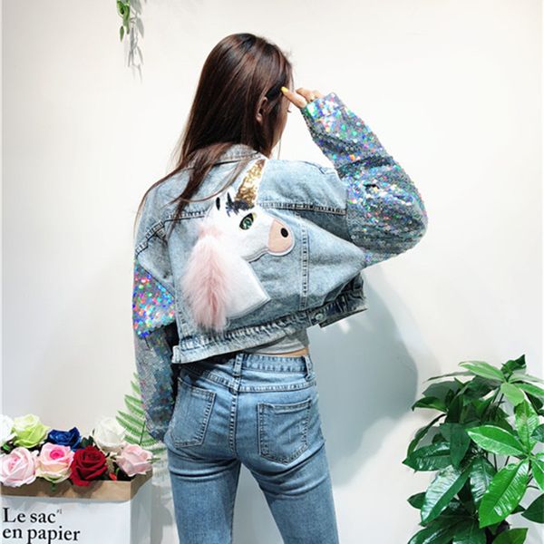 women's t-shirt lantejoules denim women's jacket fashion short pocket torn lapel womenjeans loose streetwear jeans coat hbi7, White
women's t-shirt lantejoules denim women's jacket fashion short pocket torn lapel womenjeans loose streetwear jeans coat hbi7, White