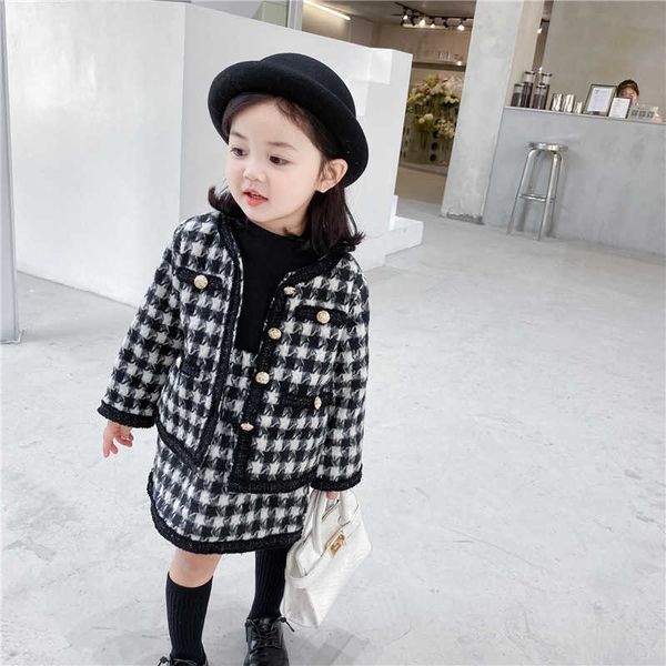 black white plaid tweed girls clothing set for kids boutique fashion skirt 2pcs outfit children 1-6yrs 210529
black white plaid tweed girls clothing set for kids boutique fashion skirt 2pcs outfit children 1-6yrs 210529