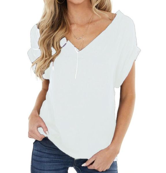 women's t-shirt fashion white women double v neck t shirt female solid short sleeve cuff summer tees ladies casual loose
women's t-shirt fashion white women double v neck t shirt female solid short sleeve cuff summer tees ladies casual loose