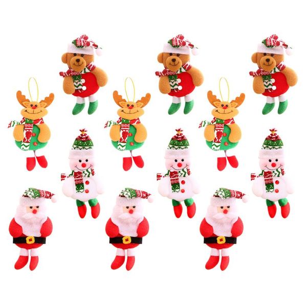 christmas decorations 12pcs xmas elements doll pendants cartoon adornments