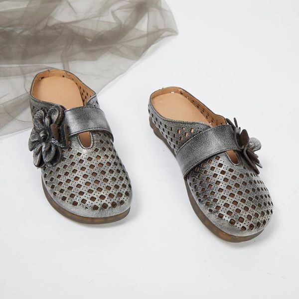 slippers 2021 summer round head soft bottom sandals baotou half female first layer leather real, Black
slippers 2021 summer round head soft bottom sandals baotou half female first layer leather real, Black