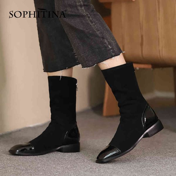sophitina casual short boots office commute square toe zipper mid-calf non-slip ladies boots comfortable women shoes so641 210513, Black
sophitina casual short boots office commute square toe zipper mid-calf non-slip ladies boots comfortable women shoes so641 210513, Black
