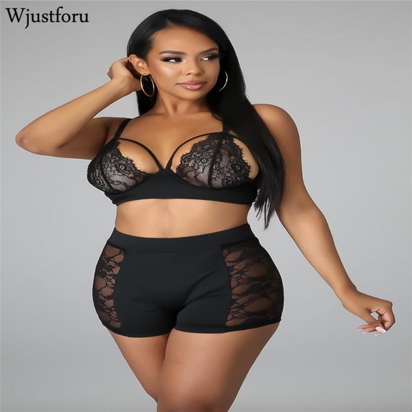 women's tracksuits wjustforu lace perspective two piece set women backless crop bodycon high waist shorts solid beachwear summer ou, Gray
women's tracksuits wjustforu lace perspective two piece set women backless crop bodycon high waist shorts solid beachwear summer ou, Gray