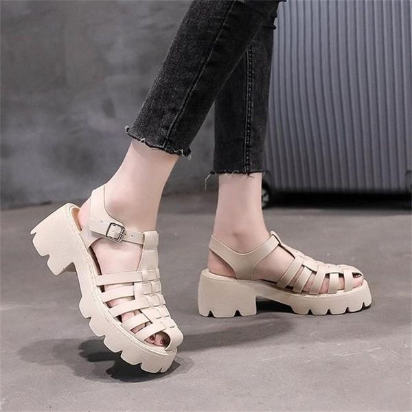 sandals summer women genuine leather round toe buckle strap square heel platform outdoor female footwear for, Black
sandals summer women genuine leather round toe buckle strap square heel platform outdoor female footwear for, Black