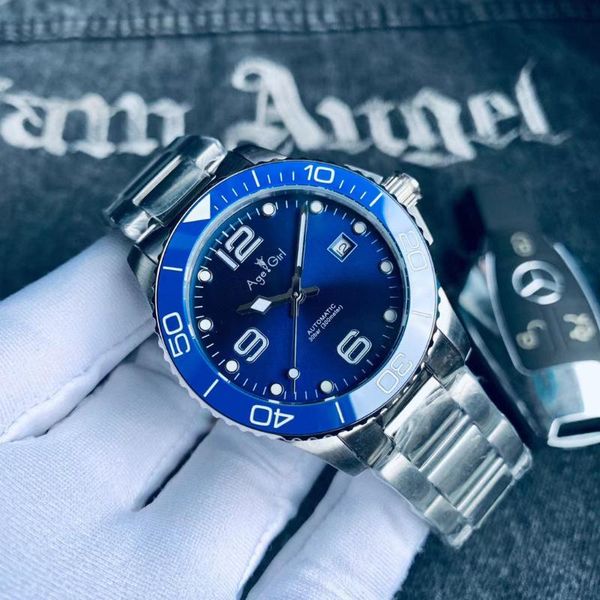 wristwatches luxury mens automatic mechanical watch black blue green ceramic bezel stainless steel bracelet sapphire glass gent's watch, Slivery;brown
wristwatches luxury mens automatic mechanical watch black blue green ceramic bezel stainless steel bracelet sapphire glass gent's watch, Slivery;brown