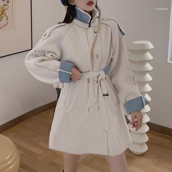women's wool & blends casual women jacket coat autumn winter thick warm lambswool lace overcoat double breasted mid-length fleece femal, Black
women's wool & blends casual women jacket coat autumn winter thick warm lambswool lace overcoat double breasted mid-length fleece femal, Black