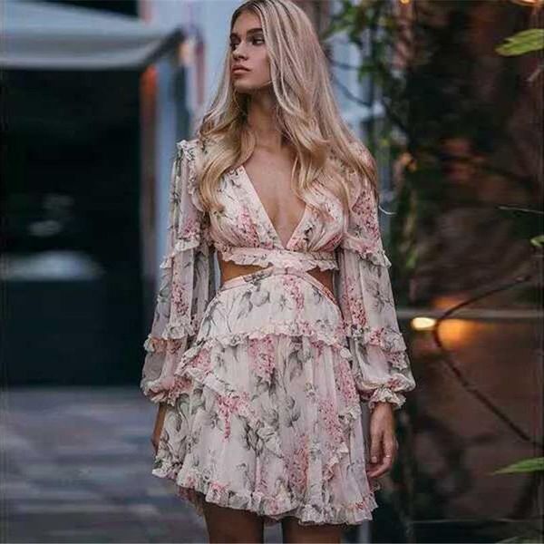 casual dresses open back women's beach skirt deep v-neck tie long sleeve mini print dress female xw153, Black;gray
casual dresses open back women's beach skirt deep v-neck tie long sleeve mini print dress female xw153, Black;gray