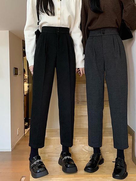 women's pants & capris woolen suit autumn winter 2021 high waist small nine point show leg length harlan casual women, Black;white
women's pants & capris woolen suit autumn winter 2021 high waist small nine point show leg length harlan casual women, Black;white