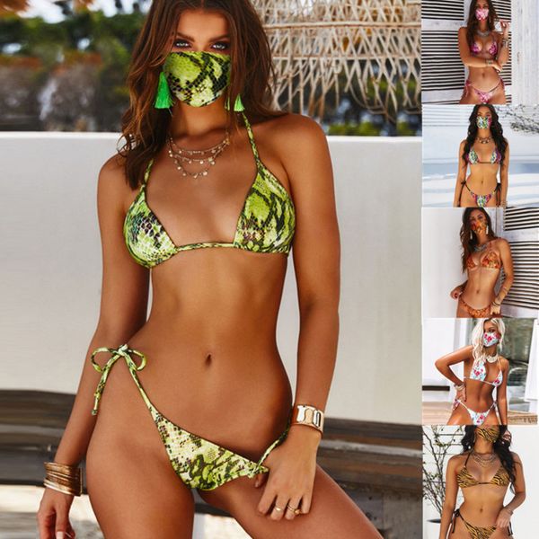 snake 2021 women's split skin printing three piece bikini mask swimsuit, White;black
snake 2021 women's split skin printing three piece bikini mask swimsuit, White;black