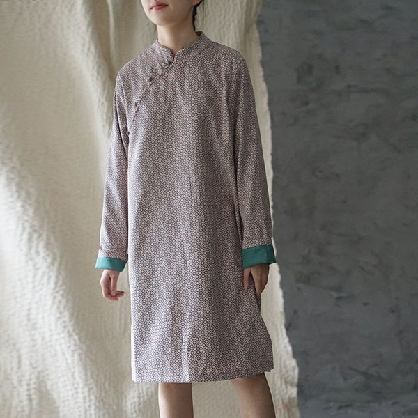 johnature spring autumn fashion floral print stand plate buckle cheongsam dress leisure retro long sleeve women dresses 210521, Black;gray
johnature spring autumn fashion floral print stand plate buckle cheongsam dress leisure retro long sleeve women dresses 210521, Black;gray