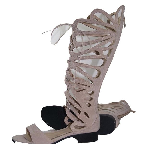 boots hollow lace up rome round toe cut out suede low heel solid beige red real picture custom made women gladiator, Black
boots hollow lace up rome round toe cut out suede low heel solid beige red real picture custom made women gladiator, Black