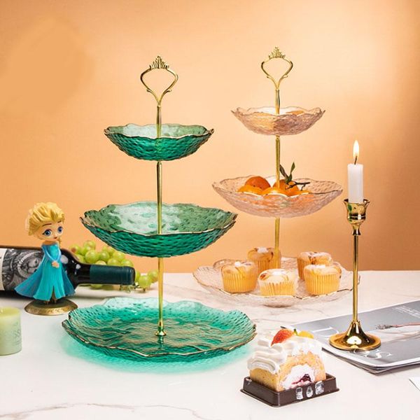 disposable dinnerware crystal glass three-layer cake stand rack for afternoon snack home wedding party supplies
disposable dinnerware crystal glass three-layer cake stand rack for afternoon snack home wedding party supplies