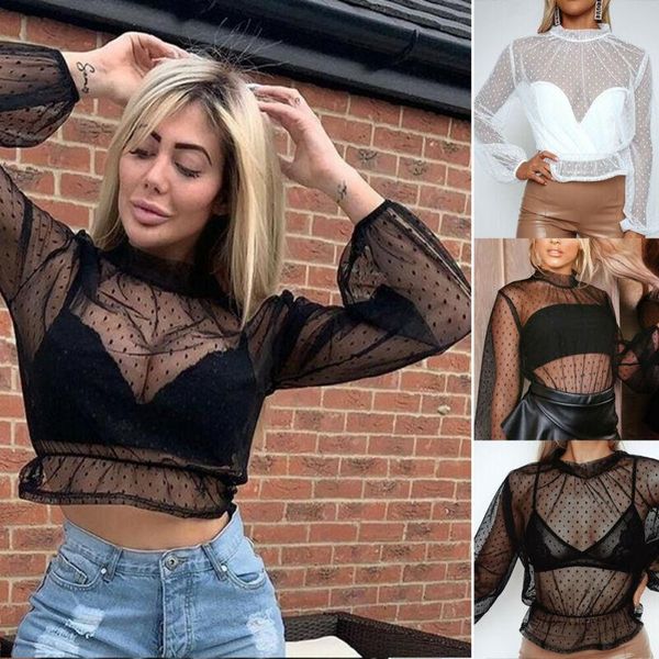 women's blouses & shirts fashion mesh sheer blouse women see-through shirt crop club streetwear print female summer long sleeve slim c, White
women's blouses & shirts fashion mesh sheer blouse women see-through shirt crop club streetwear print female summer long sleeve slim c, White